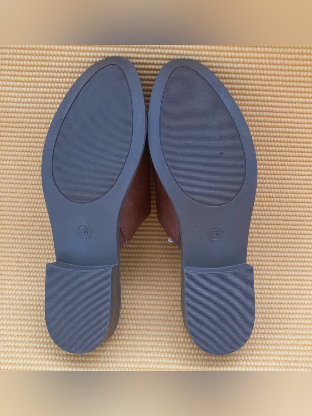 Universal Thread Cognac Brown Leather Slip-On Mules size 8.5 - Picture 6 of 7
